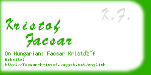 kristof facsar business card